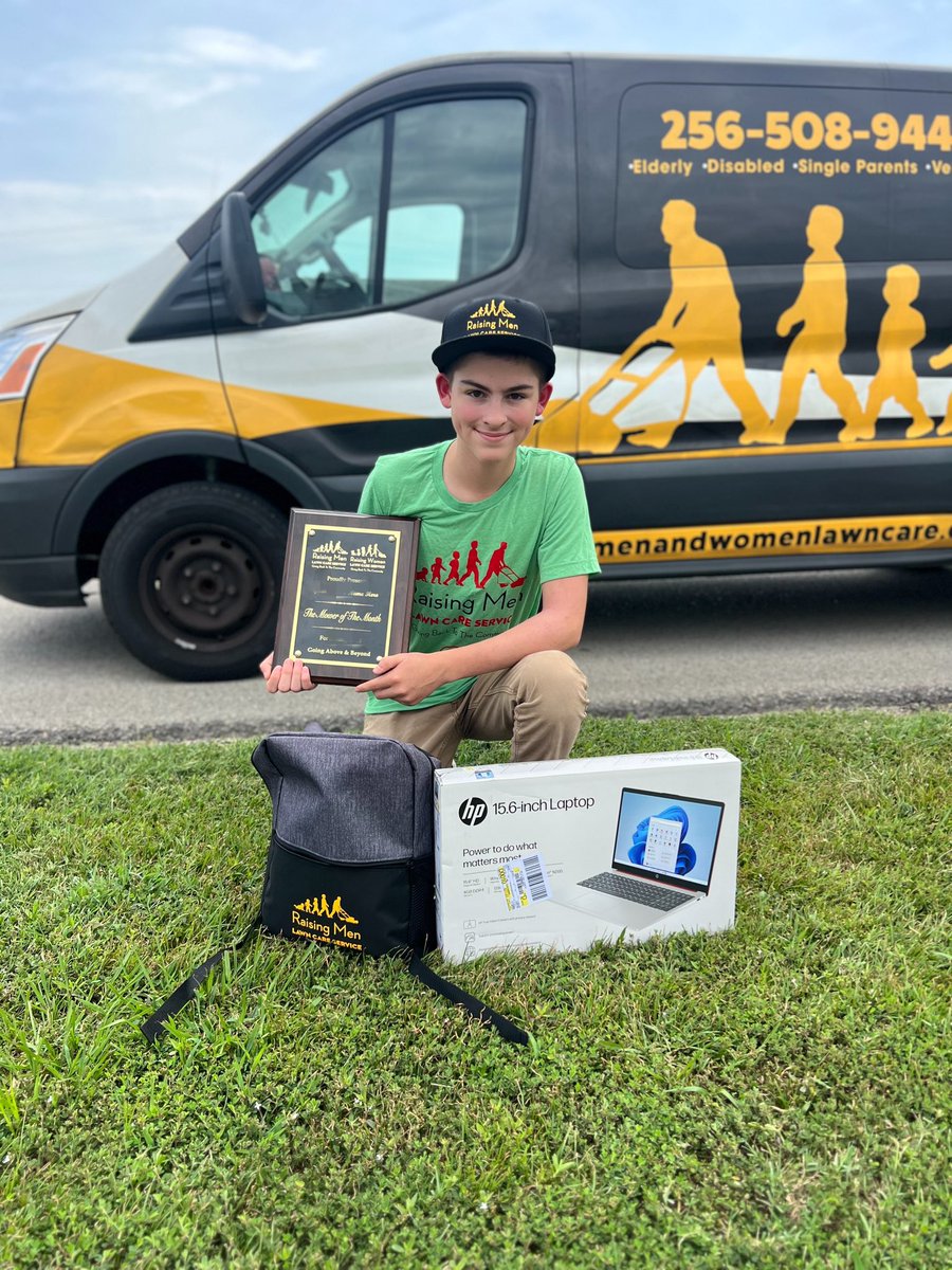 iamrodneysmith's tweet photo. Please help me in congratulating our June recipient for the Mower of The Month,  Jonah  of Piggott ,AR. He also just recently completed our 50 yard challenge . A  very dedicated young man . 

He was presented a MOM shirt & award , RM backpack with school supplies & a laptop. Who will be mower of the month for August ? Nominate a child today !

* Mower of the month for July has been picked and will deliver his award soon.