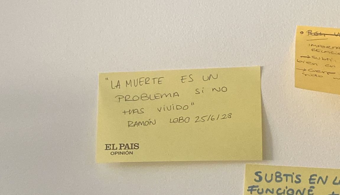 Hace más de un mes Ramón Lobo se despidió de la Ser y apunté esta frase que dijo y que desde entonces veo todos los días encima de mi escritorio. “La muerte es un problema si no has vivido”. Gracias por tus lecciones hasta el último día