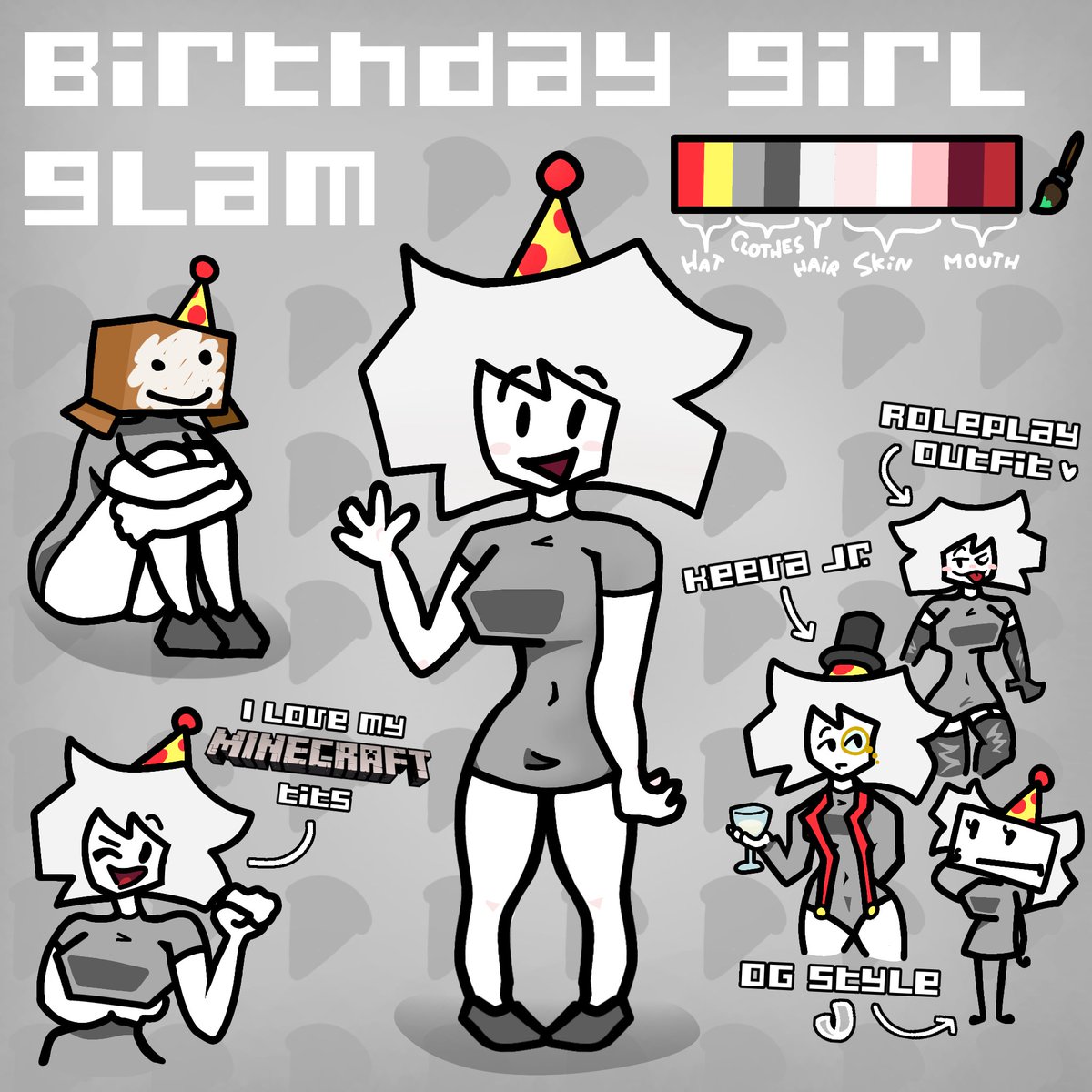 Onaf2_Sexual's tweet photo. Since the original characthers cards got thanos'd by twitter, here's BGG's new card, made her design simpler :) https://t.co/GB2rVGBHa2
