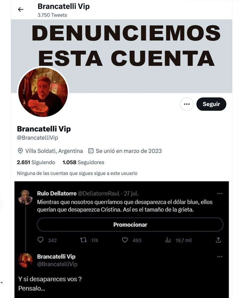Esta amenaza se suma a varios hackeos que sufrió Motor Económico en los últimos tiempos. También lo padecen medios amigos y compañeros y compañeras de prensa. Denunciemos la cuenta y estemos atentos . Siempre