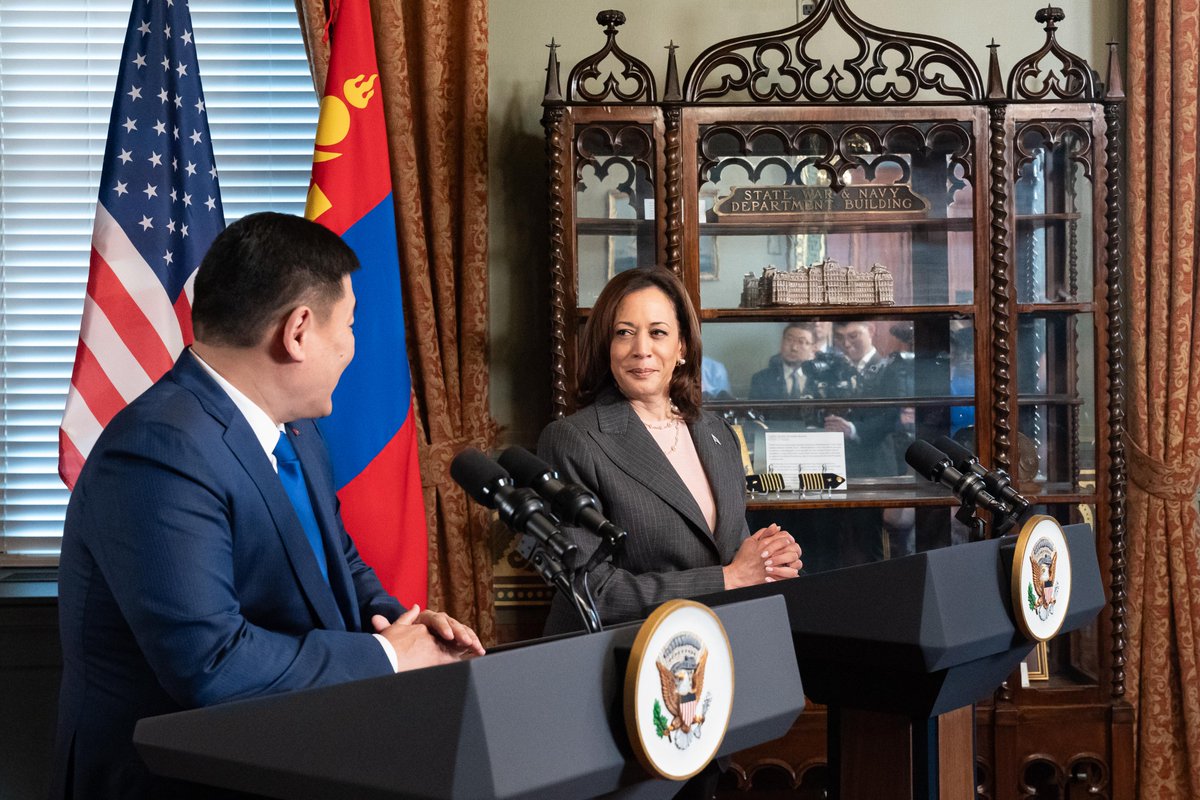 Mongolia has been a reliable friend and democracy in the Indo-Pacific for three decades. 

And today, I welcomed Prime Minister Oyun-Erdene to the White House to further our work to promote a free and open region, which benefits American security and prosperity.