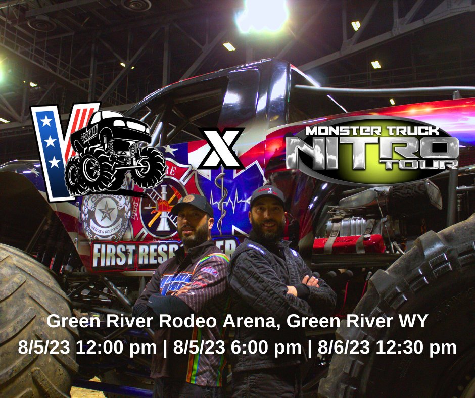 Another weekend, another show with our friends at Monster X! This weekend's show will be at Green River, WY with Double Trouble and the First Responder! More details and tickets below! monstertrucktour.com/nitro-tour-eve… #monsterjam #monstertruck #monstertrucks #monstertruckshow #show
