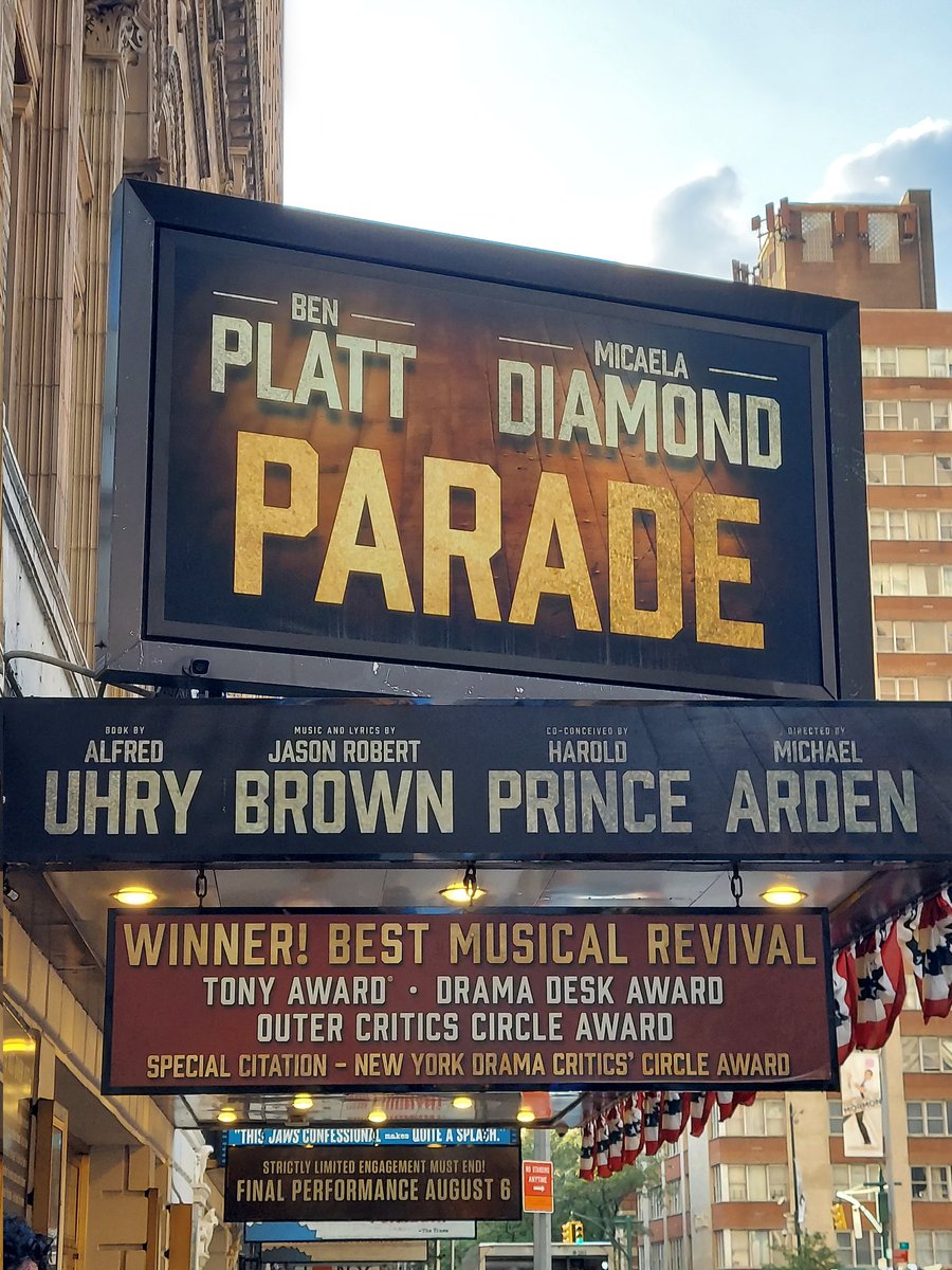Okay after dinner in #HellsKitchen ( not hellish at all, quite lovely) the evening show.... #Broadway  Beautiful night in Manhattan!