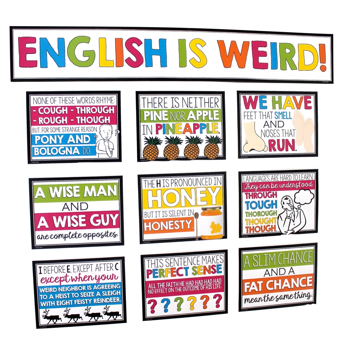 The TPT Back to School Sale is ending tonight…⏰

Before it does, I wanted to share my favorite classroom decor that is 100% guaranteed to get your students' attention but also serves a purpose. ✨
 
Check out my English is Weird bulletin board below. 
 
teacherspayteachers.com/Product/Englis…