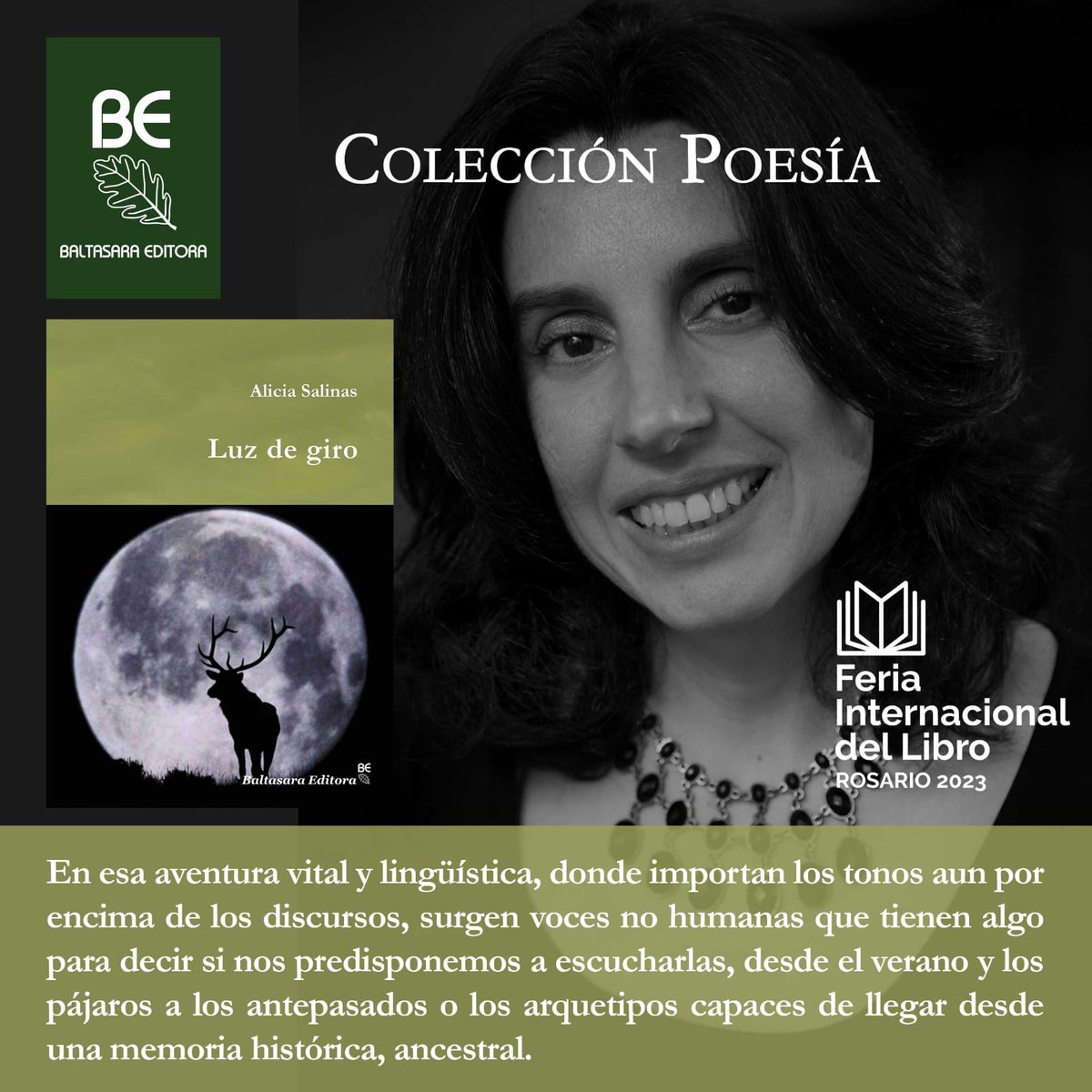 Mi nuevo libro de poesía Luz de giro desde hoy disponible a precio promocional en el stand de Baltasara  en la feria del libro de Rosario, donde lo presentamos el jueves 10 a las 19 (en el centro cultural Fontanarrosa). La obra fue elegida por concurso para su publicación 💚