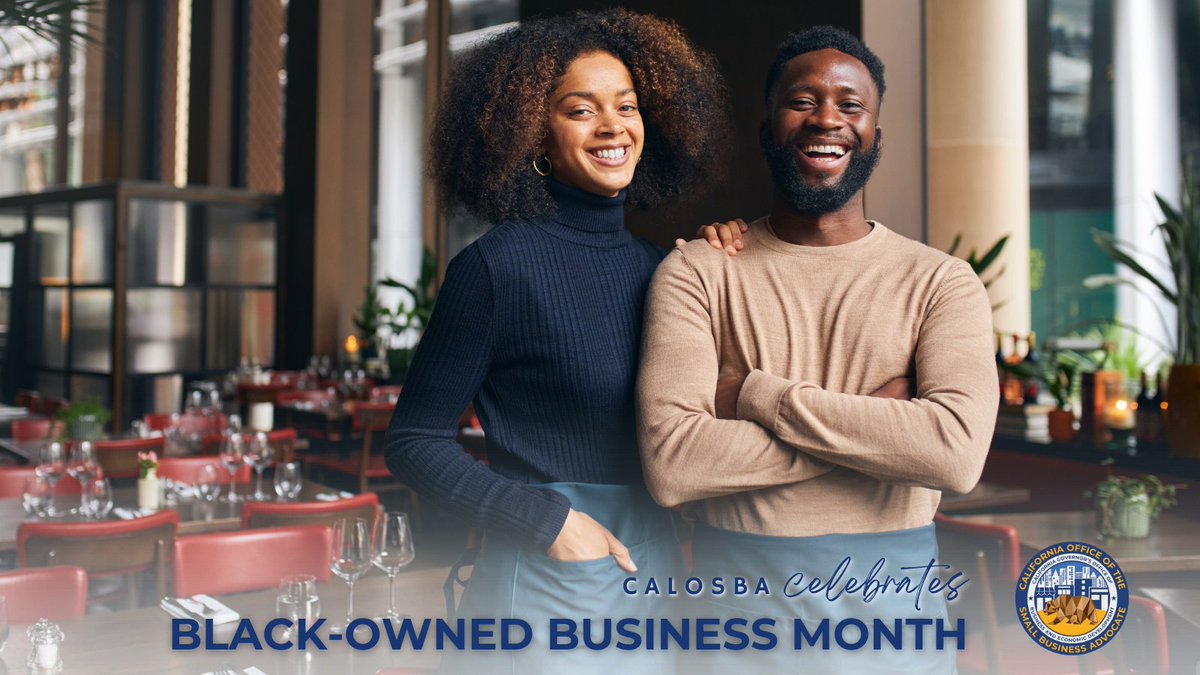 August is National Black-Owned Business Month! From aspiring entrepreneurs to successful black-owned small businesses, thank you for creating a thriving economy &amp; enriching the lives of your local communities. Show your support by shopping with black-owned small businesses in CA.