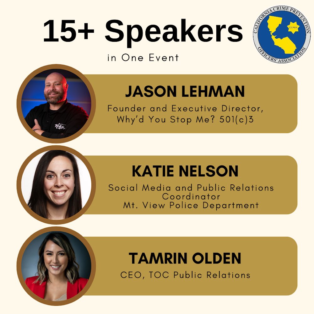🚨🚨🚨Have you registered for the conference yet? You won’t want to miss these amazing speakers and many more! Register today! 🔗in the bio.🚨🚨🚨

Be the change!!! 

#publicsafety #policetraining #lawenforcement #publicinformationofficer #pio