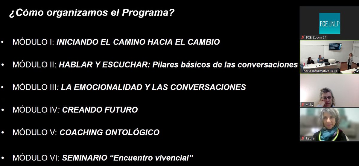 📌El día Lunes a partir de las 18hs se realizó la Charla Informativa del Programa de Coaching Ontológico con PNL
Más info del programa por MD 📩
  econo.unlp.edu.ar/pco
