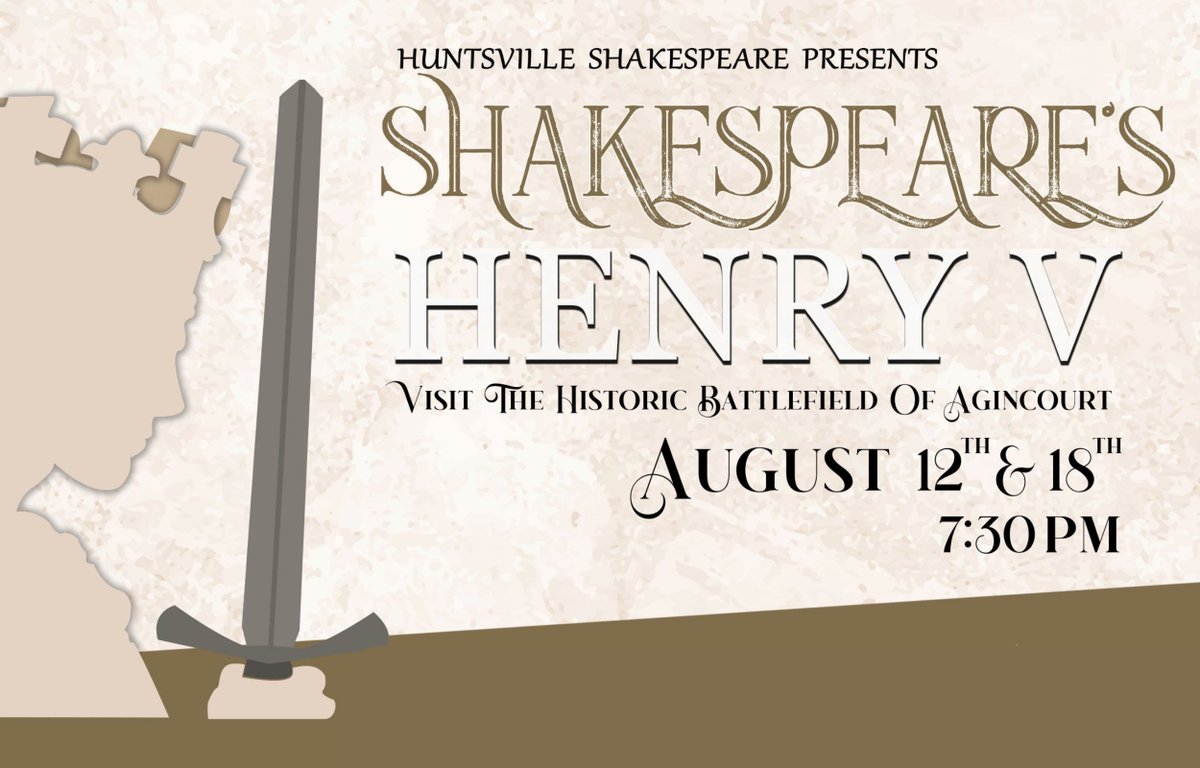 Join us at the Garden’s outdoor Amphitheatre 8/12 and 8/18 for Henry V. This will take audiences from the castles of England to the battlefields of France and go “once more unto the breach, dear friends, once more!” 
Visit bit.ly/3OmlmFW to purchase tickets.
#hsvgarden