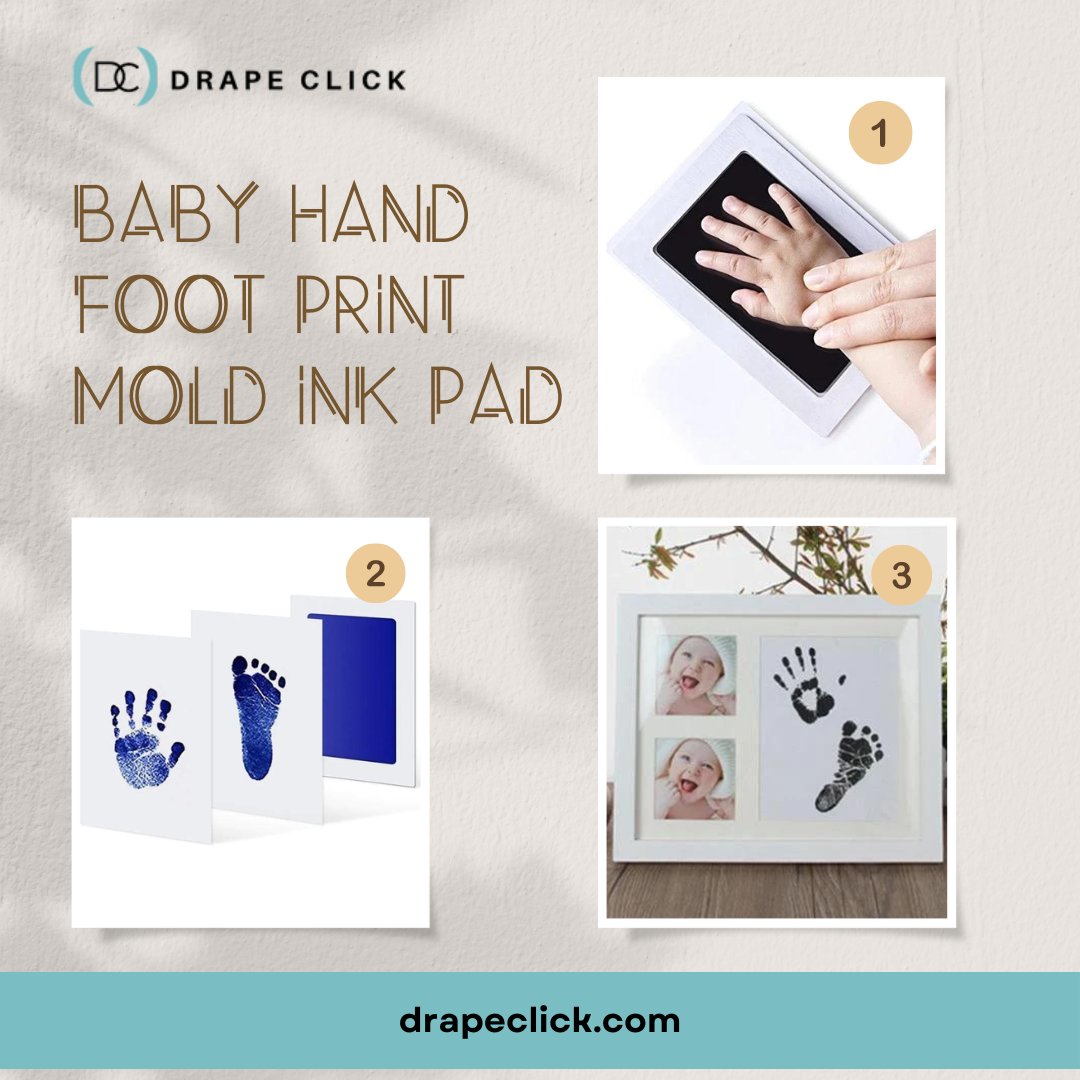 DrapeClick's tweet image. Capture Precious Moments!   Introducing our magical BABY HAND FOOT PRINT MOLD INK PAD!  📷 Achieve highly detailed black prints of your little one&apos;s tiny hands or feet with ease! No more worrying about messy ink on your baby&apos;s delicate skin!   

Shop Now: bitly.ws/PTN7