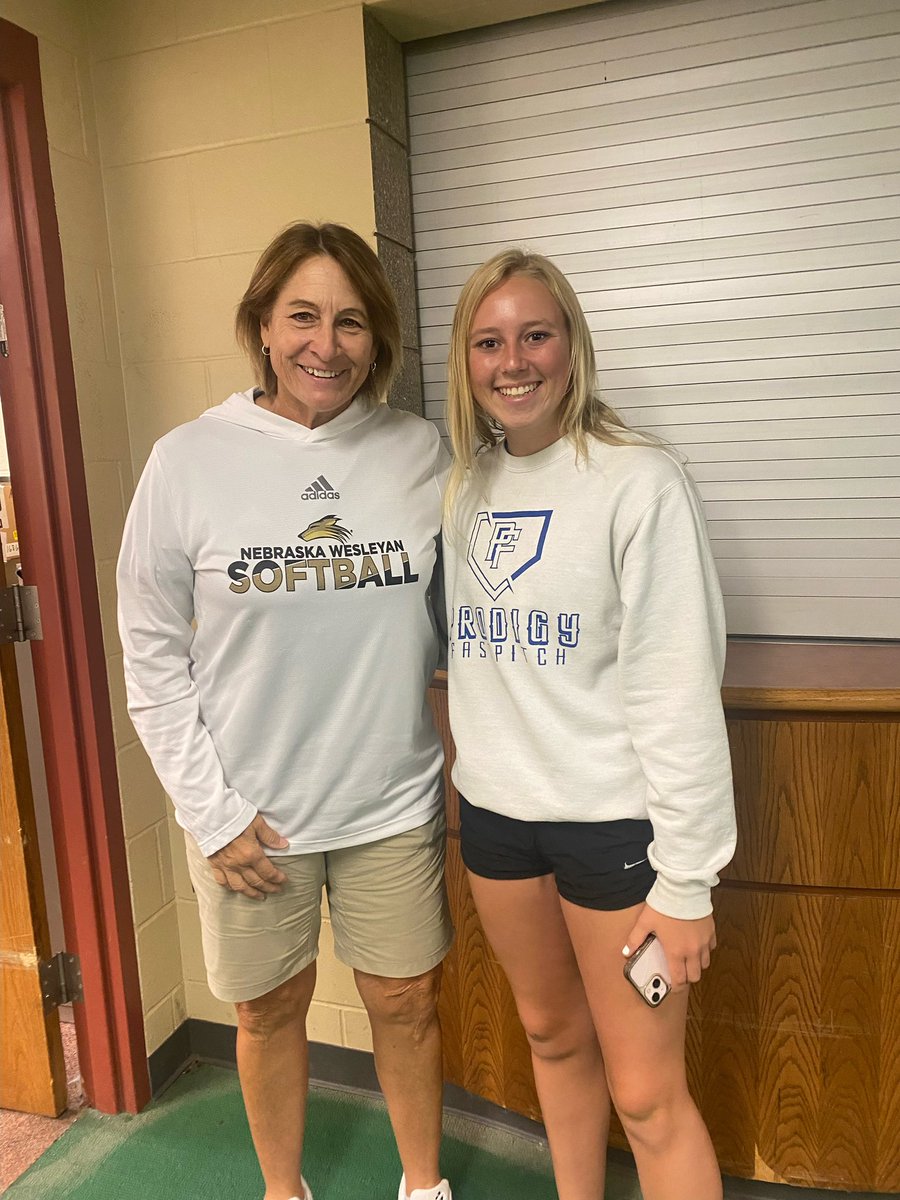 Had a great visit today at Nebraska Wesleyan. Very welcoming and beautiful campus. Also loved talking with Coach Yori about softball and life in general. <a href="/NEWesleyan/">Nebraska Wesleyan University</a> <a href="/NWU_SOFTBALL/">Nebraska Wesleyan Softball</a> <a href="/06Easton/">Prodigy National 06- Easton</a> <a href="/GirlsProdigy/">Prodigy Girls Fastpitch</a>
