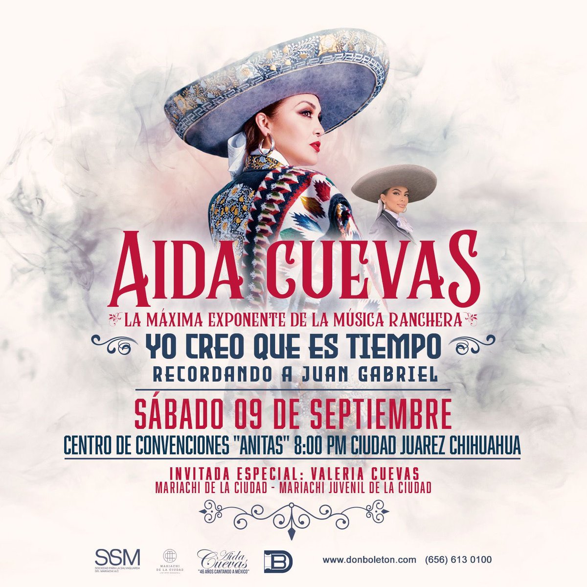 AidaCuevas's tweet photo. Mi gente de Ciudad Juárez, tenemos una cita el próximo 9 de Septiembre en el Centro de convenciones “Anitas” 🤩 para cantar juntos 🎤 Boletos 🎫 en
https://t.co/sX39YltQoa

#CiudadJuarez #AidaCuevas #Show https://t.co/7HoxroGkA7