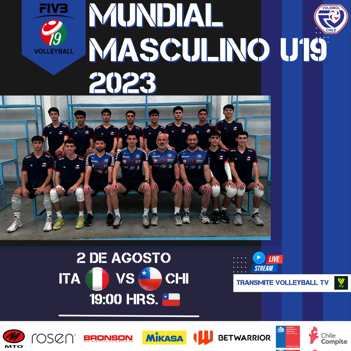 fevochi_oficial's tweet photo. Hoy Chile 🇨🇱 debuta ante Italia 🇮🇹 en el Mundial 🌎 Masculino ♂️ U19 🏐 que se disputará en la presente edición en San Juan 🇦🇷.

¡Le enviamos los mejores deseos a nuestros seleccionados 🇨🇱 en el desafío mundial 🌎!

🏐🏐🏐🇨🇱🇨🇱🏐🏐🏐
✅✅✅✅✅✅✅✅

https://t.co/dYwyR7FVft https://t.co/VJvmNBV0OH