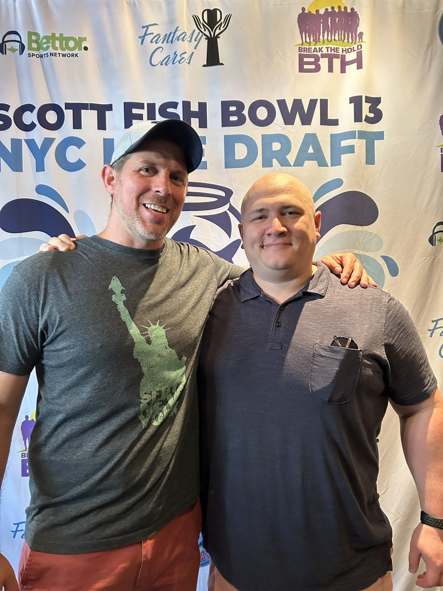 fftheathomedad's tweet photo. @ScottFish24 That NYC group knew how to PARTY! 

Big ups to @fightingchance @RickWolf1 @FantasyCoachJB @TheFFRealist, Tito Murphy’s, and everyone that attended!

I know (and most of the west side found out) I had an absolute blast! 
Can’t wait to do it again next year! https://t.co/StItRKzrpg