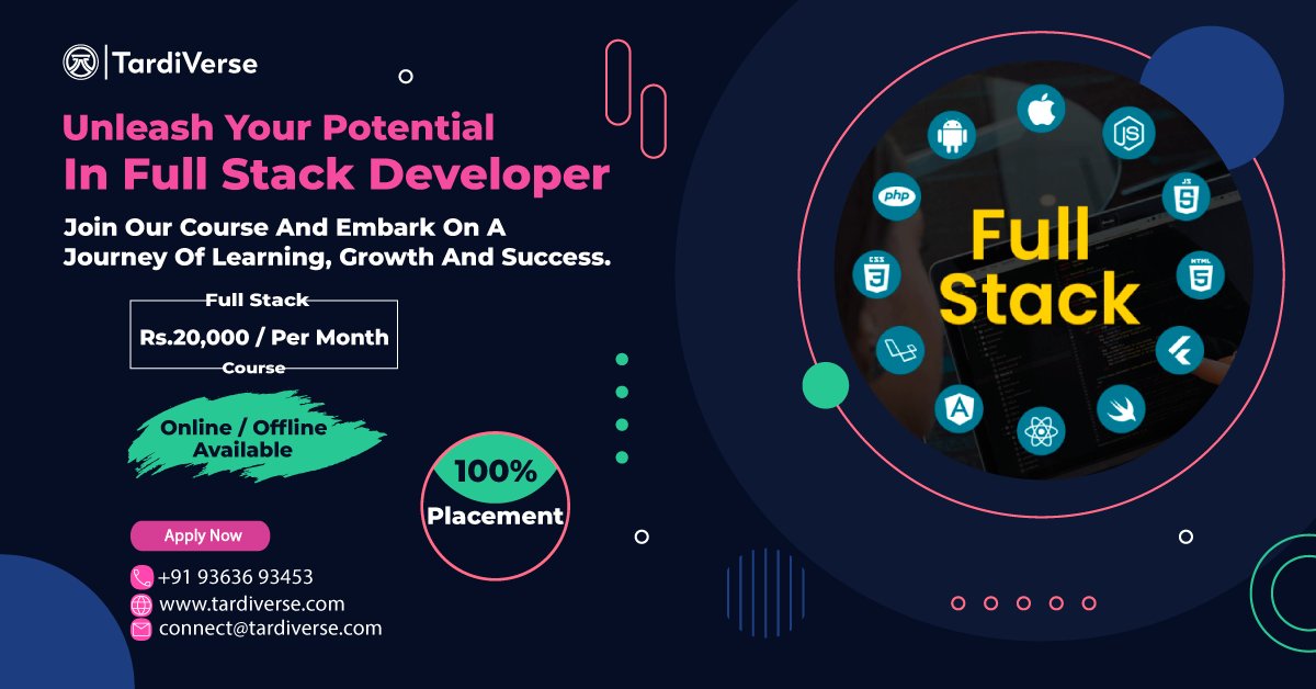 Ready to become a versatile FullStack Developer and lead the way in tech innovation? Join our comprehensive training program and build the future of web development.  #tardiverse #tardiedu #tech #software #developer #designer #educationminister #artificialintelligence #fullstack