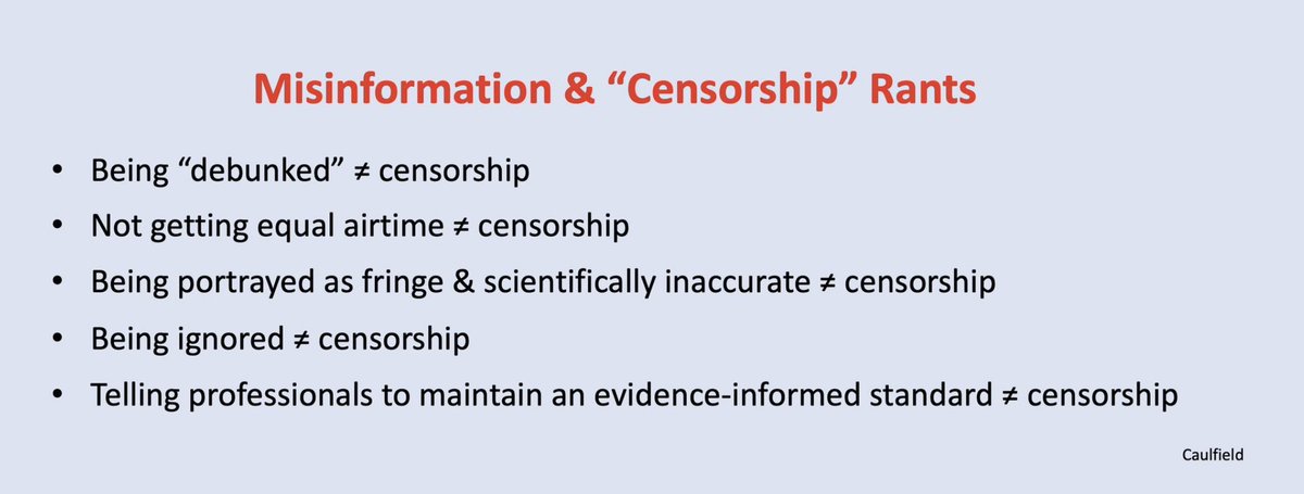 CaulfieldTim's tweet photo. I remain a strong supporter of freedom of expression. 

But that doesn’t mean we need to platform and normalize lies, hate, and harmful BS. 

Being shown you are wrong isn’t censorship. https://t.co/nKwAIS0Eg7