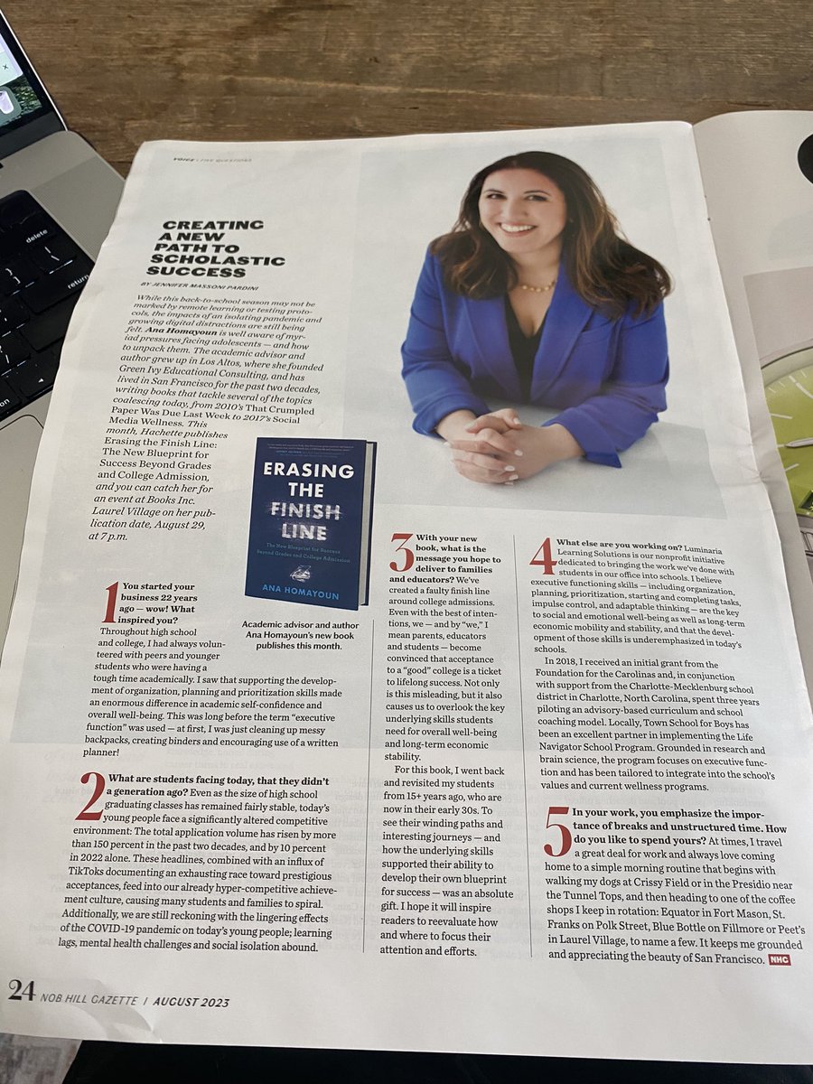 anahomayoun's tweet photo. Thank you @NobHillGazette and @jmassdini for this lovely Q and A about my upcoming book, Erasing the Finish Line …. https://t.co/rJdTzxqvQA https://t.co/KjqJ7PK5LJ