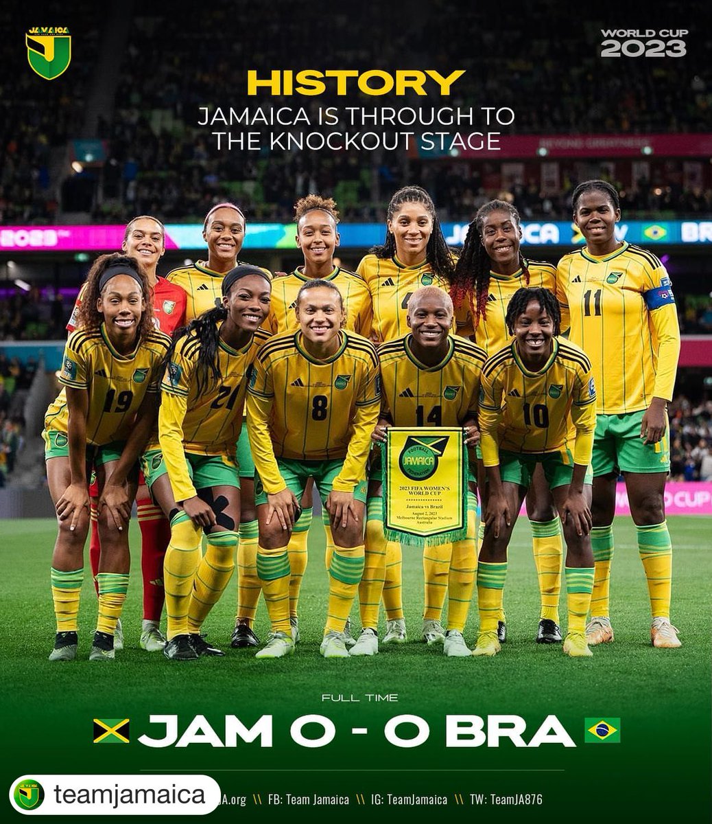 CIWiL Regional Secretariat (@_ciwil) on Twitter photo #Congrats to Jamaica's #ReggaeGirls!
This is the first time a #Caribbean country has qualified for the FIFA Women's World Cup.
Let's go women! 👏👏👏
#WomenLeaders #CelebratingWomeninSport
📸Julian Donaldson <a href="/TeamJamaican/">#TeamJamaican</a> #Congrats to Jamaica's #ReggaeGirls!
This is the first time a #Caribbean country has qualified for the FIFA Women's World Cup.
Let's go women! 👏👏👏
#WomenLeaders #CelebratingWomeninSport
📸Julian Donaldson <a href="/TeamJamaican/">#TeamJamaican</a>