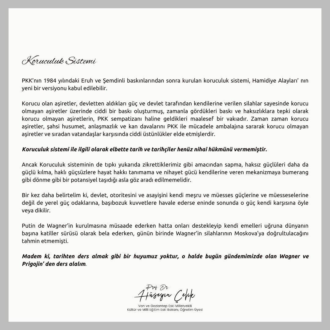 Putin de Wagner’in kurulmasına müsaade ederken,onları destekleyip kendi emelleri uğruna dünyanın başına katiller sürüsü olarak bela ederken, günün birinde Wagner’in silahlarının Moskova’ya doğrultulacağını tahmin etmemişti.
Wagner olayı,bütün insanlık için derstir,okuyabilene.