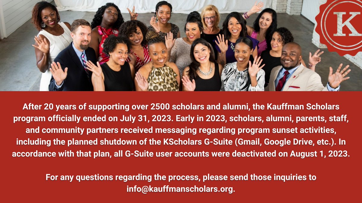 KauffmanKSI's tweet image. The admin account has received several inquiries over the last couple of days. Reach out via social channels or by email if there are questions. #ProgramUpdate