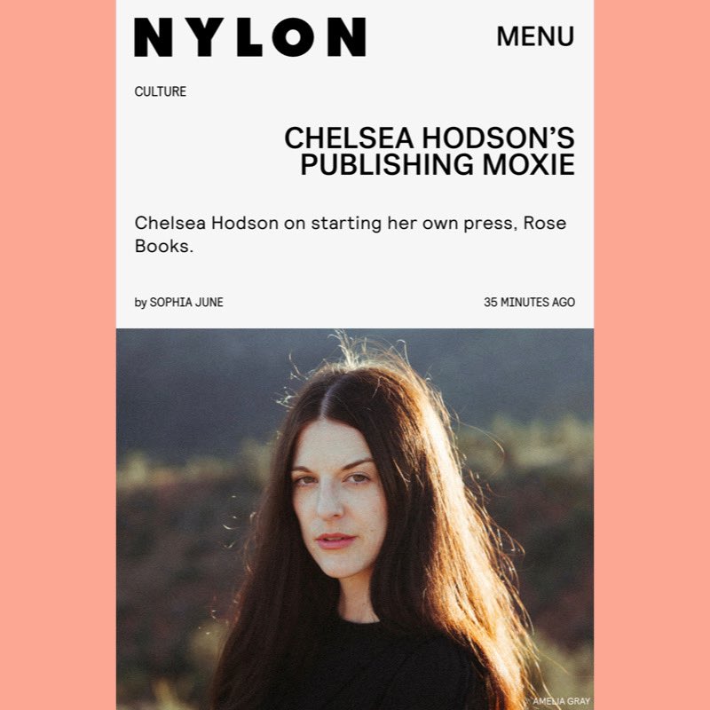 ChelseaHodson's tweet image. Thank you @sophianjune and @NylonMag for giving me this space to discuss the story of @RoseBooks_, the success of Geoff Rickly’s debut novel, and what I find exciting about art and writing. nylon.com/life/chelsea-h…