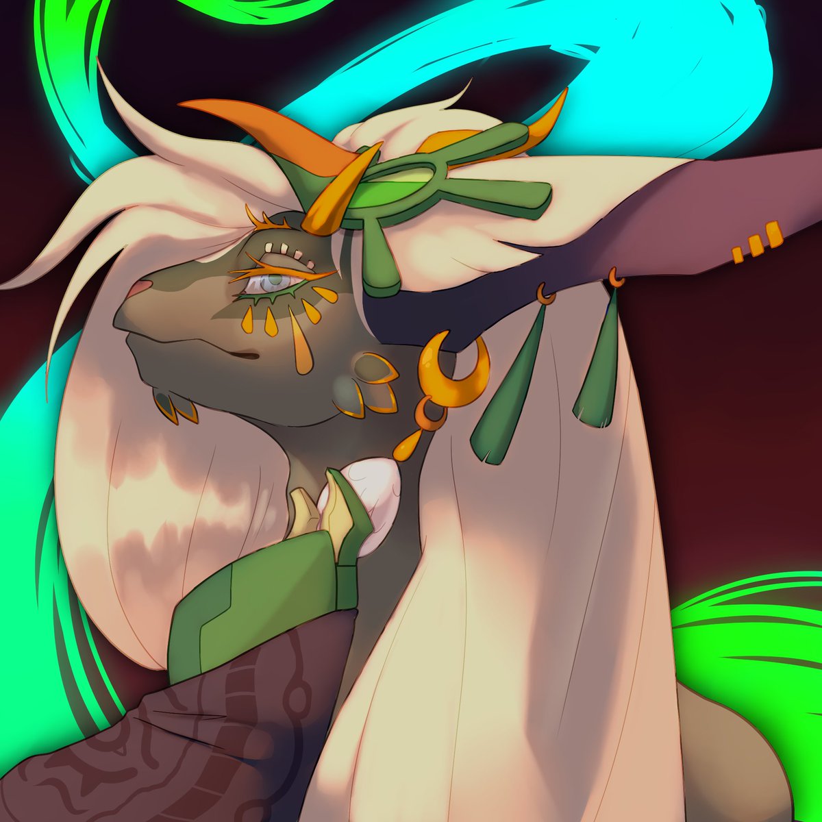 Doukzu's tweet photo. I forgor I had this account 
anyways have my zonai OC #totk #loz #zonai https://t.co/XmVVDgQyRU