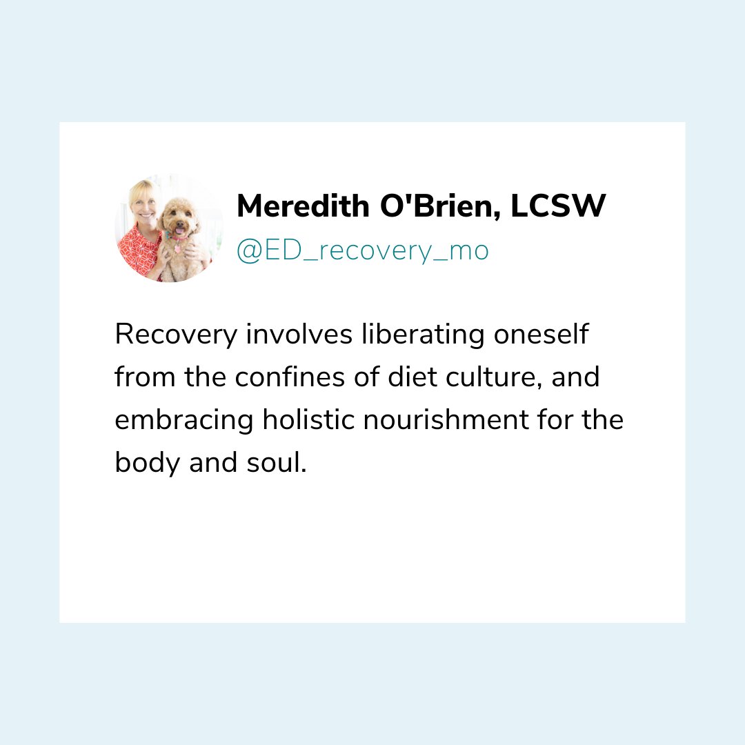 Recovery entails breaking free from the shackles of diet culture and embracing nourishment for both body and soul.