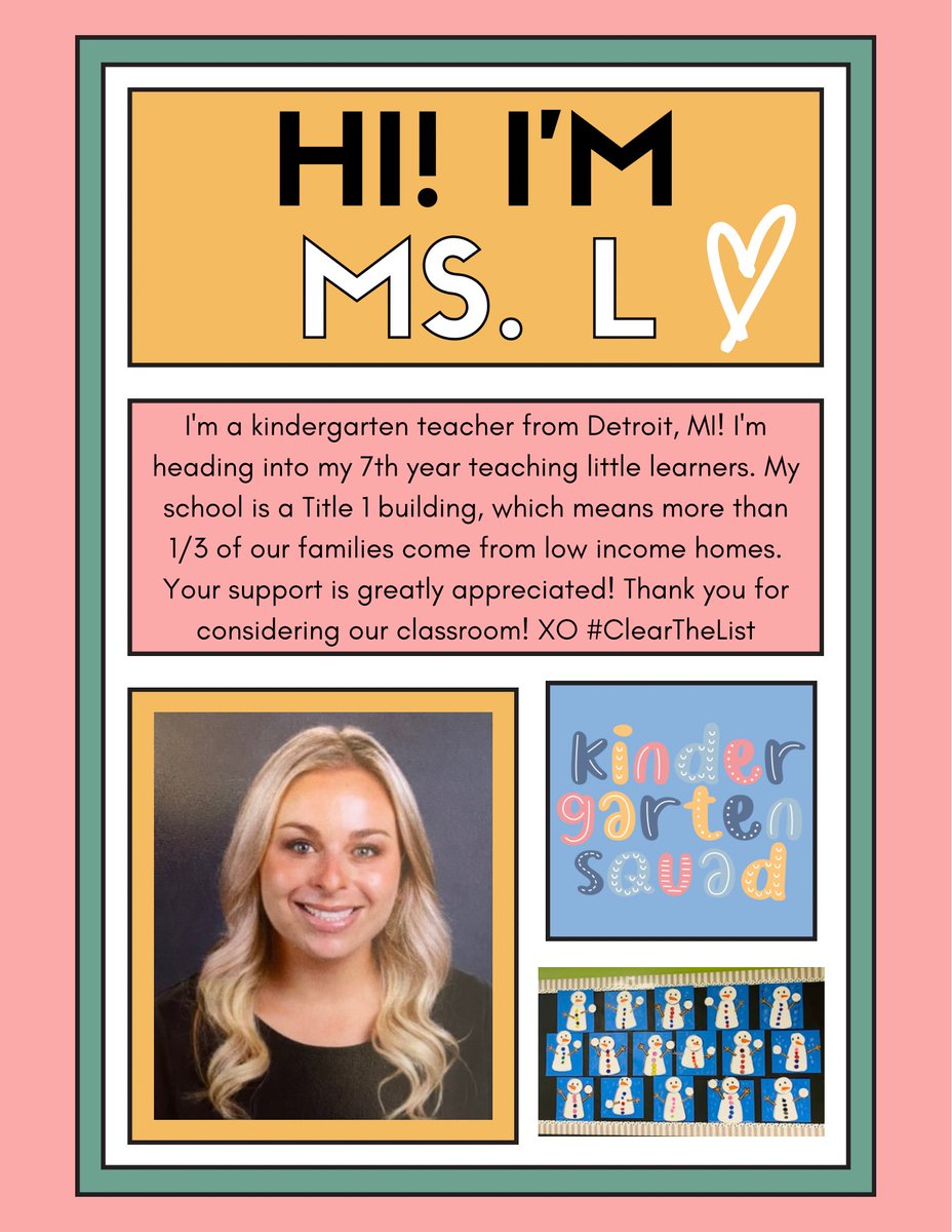 MsL_teachesK's tweet photo. @ChrisKlemens Hi Chris!! Thank you so much for supporting teachers 💕 This teacher appreciates you!

✨Our List:✨
https://t.co/ut2sUZy9OJ https://t.co/mPWifv0E7n