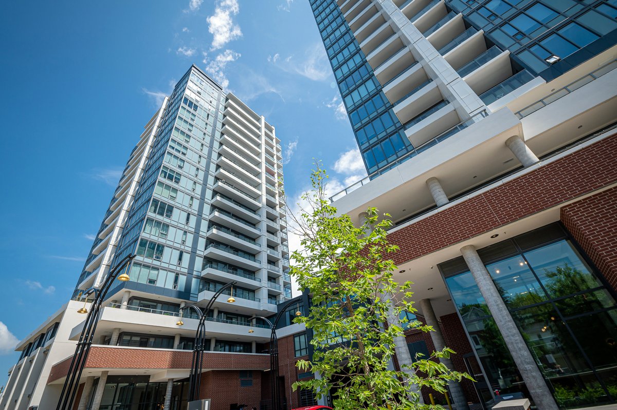Flying above Station Park! ✈️🏢 Two new buildings in the much-anticipated development are nearing completion. If you haven't seen it yet, you must! Check it out from the LRT, walk by, bike past, or drive through Midtown and DTK. You won't be disappointed!