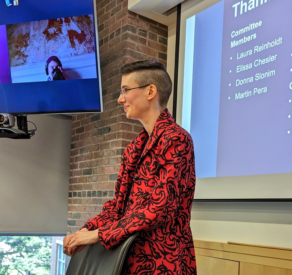 It's Lauren Kuffler, Tufts Genetics student and Mount Desert Island native, successfully defending their PhD dissertation at <a href="/jacksonlab/">The Jackson Laboratory</a>! 🎉