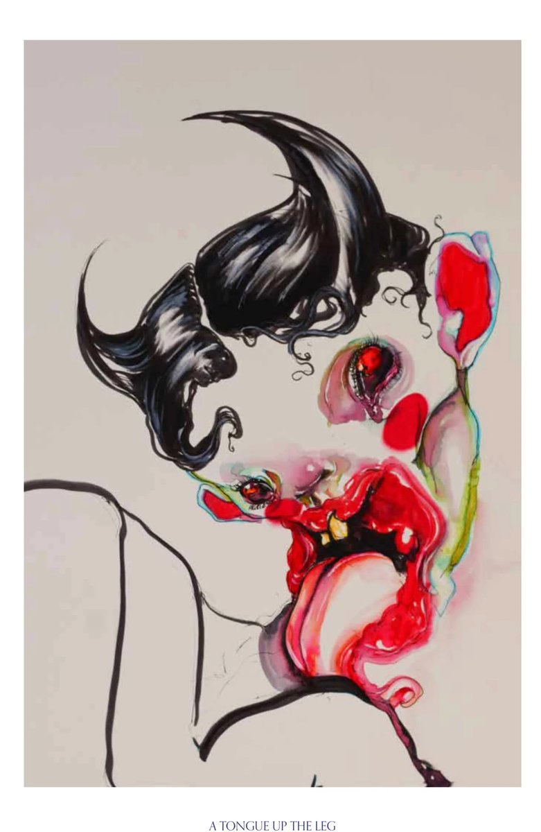 lethalamounts's tweet image. A tongue up the leg.

Our first ever book #MidnightNeighbor by Blake Armstrong is available in the online shop + the remaining original work. It blows us away every time we look at them. 

Find all the original work and grab your copy:
lethalamounts.com/collections/bl…

#art #watercolor