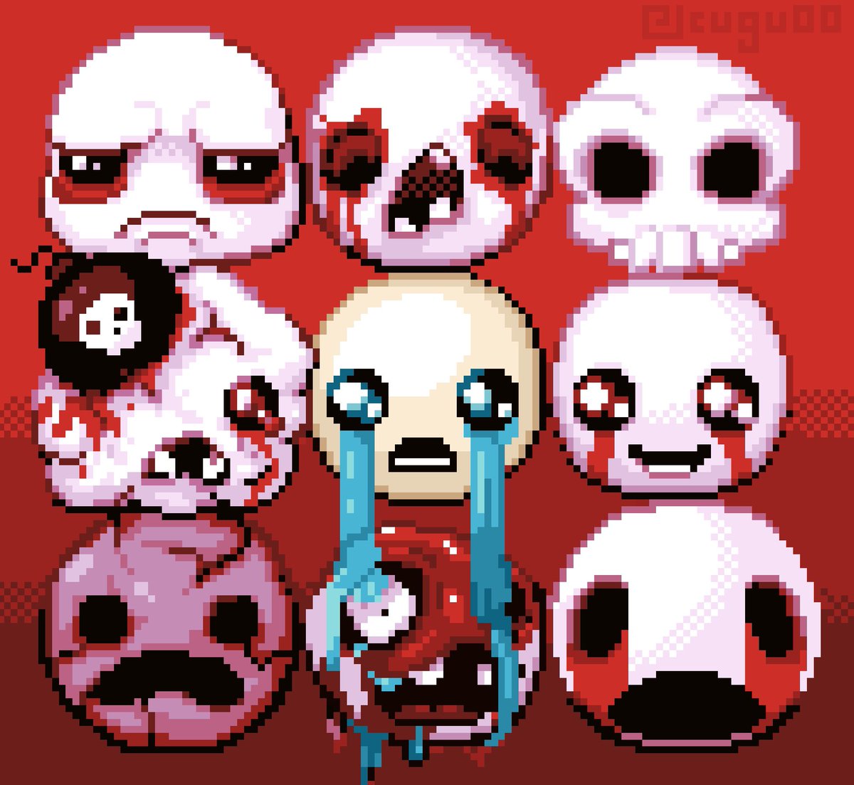 Cugu00's tweet photo. @edmundmcmillen r u ok? #thebindingofissac #pixelart https://t.co/MAKu1iURCo
