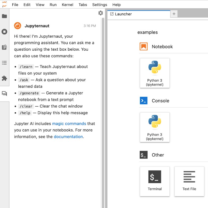 Great news. Jupyter just added a LLM-based chatbot to their environment.

The new AI bot allows you to:
▸ Generate entire notebooks from a prompt
▸ Generate code
▸ Fix errors
▸ Summarize content
▸ Ask questions about local files

Jupyter AI connects Jupyter with large