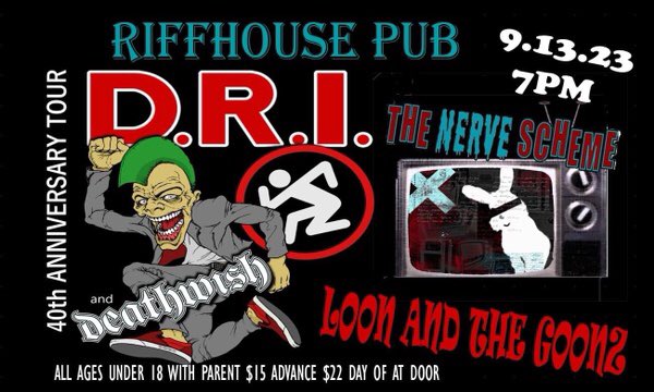 quikflip757's tweet photo. Upcoming irl events with our partner #TheNerveScheme 🎤🎸🥁
Sept. - Oct. Hampton Roads
Shows featuring #AgentOrange #RoundEye #DirtyRottenImbeciles #SpicePistols #RatBox https://t.co/REQoQ3cPGG