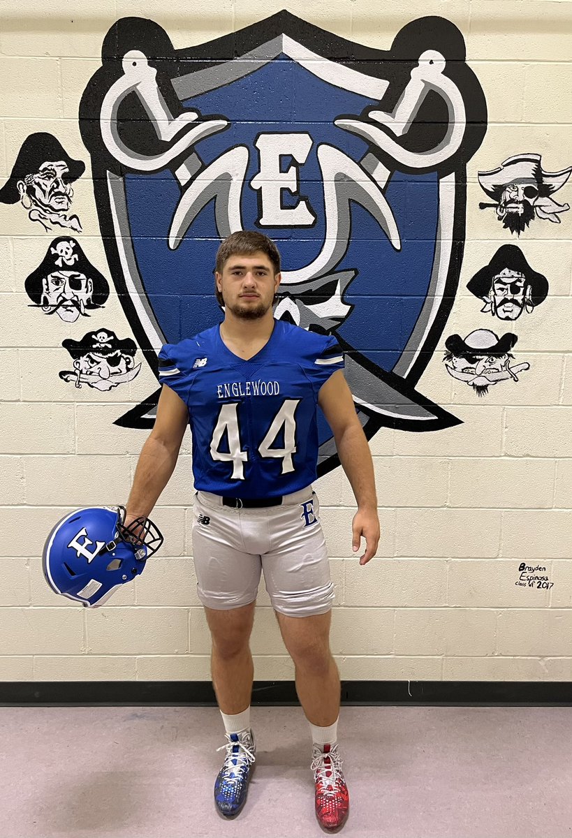 The 2023 Englewood Pirate Football Captains:
Sr. Beau Johnson #5 LB/TE
Sr. Dom Dever #24 WR/DB
Sr. Jayce Prante #44 DE/ TE