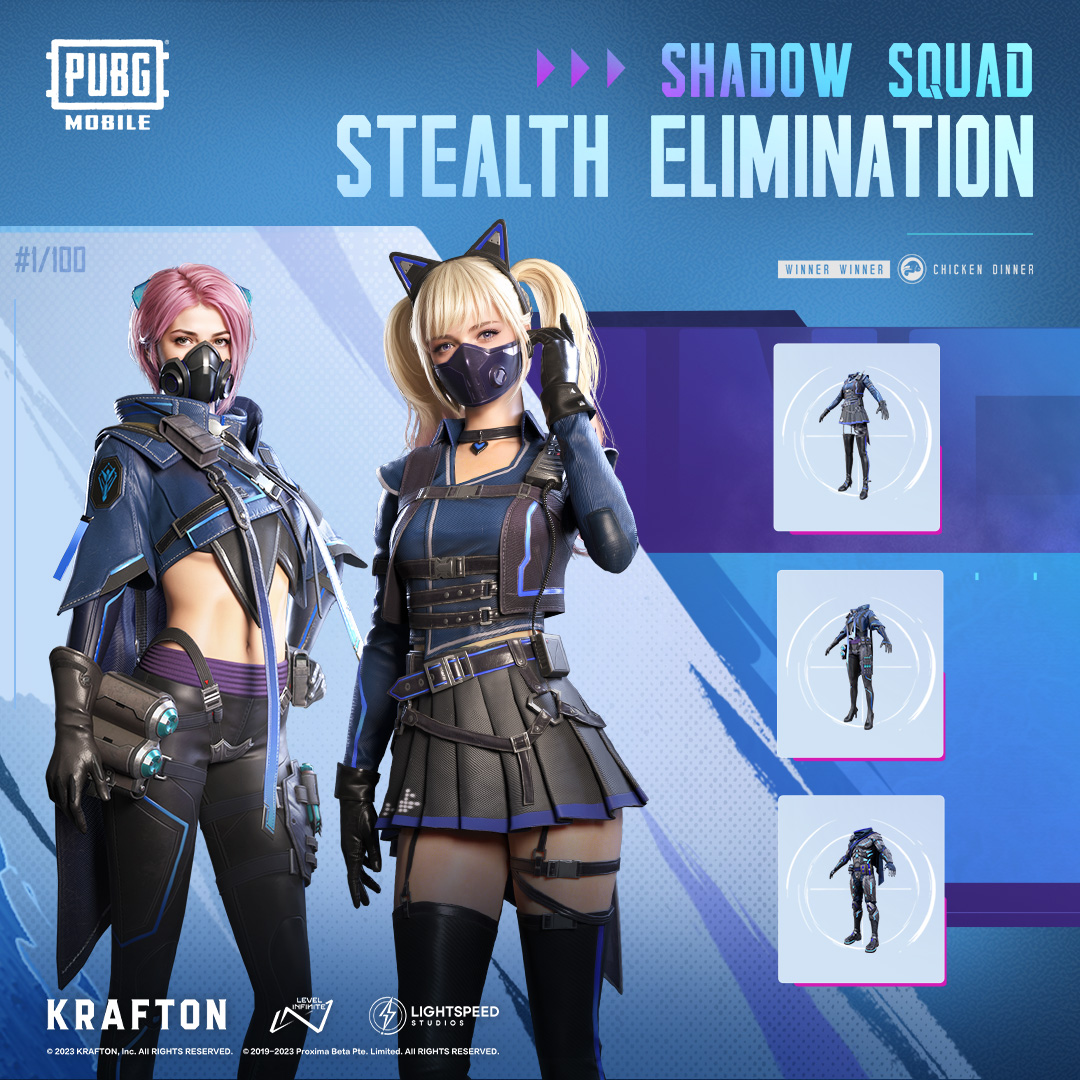 PUBGMOBILE's tweet photo. 👥 Join the elite Battleground assassins with the Shadow Squad Sets! 

Drop in &amp; embrace the shadows:
📲 https://t.co/SPcpSWAaEd 

#PUBGMASET1 #PUBGMOBILE #PUBGMOBILEC5S13 https://t.co/6SvjxUo9gr