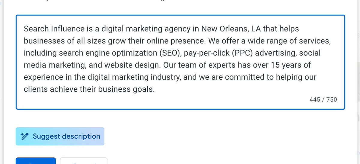 rustybrick's tweet photo. Google Business Profiles adds AI tool to write business descriptions https://t.co/7NyurtrzaN https://t.co/sK9EunwIu9
