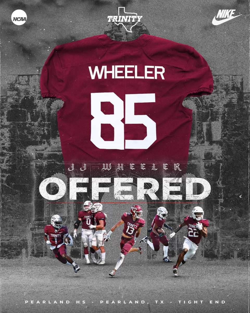 After a great conversation with <a href="/JerhemeUrban83/">Jerheme Urban</a>, I’m proud to receive my 2nd Offer to Trinity University!!!
<a href="/CoachLytal/">TUFB Coach_Lytal</a> <a href="/CoachGezella/">Coach Gezella</a> <a href="/TUFootballTX/">Trinity University Football</a> <a href="/CoachGotte/">Coach Gotte</a> @JoeWheeler64