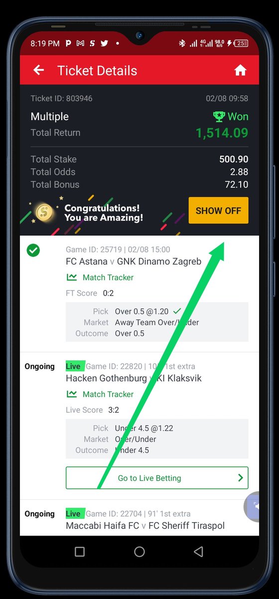 AGUCHINYELUGO1's tweet photo. DAY 1 OF 7
#500 to BOOM 1m
 💯✅ BOOM

DROP YOUR WINNINGS TICKETS
#PutYourBelieve &amp; #WinWithMe https://t.co/fYIoPLjddw