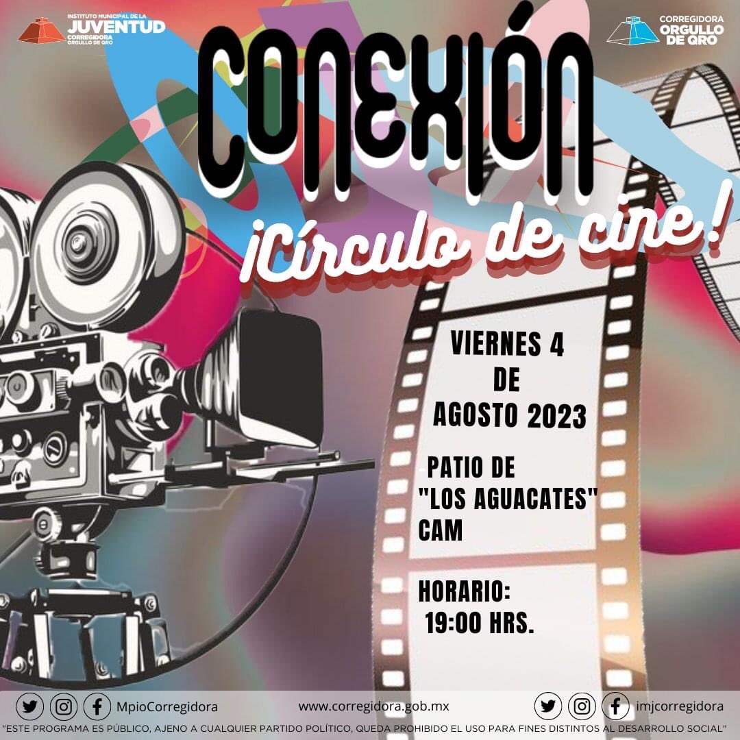 imjcorregidora's tweet photo. ¡Viernes de cine en el #MesDeLaJuventud! 🎬
Te invitamos al Ciclo de cine, donde proyectaremos los cortometrajes:
🎞 Perséfone
🎞 Relatividad 
🎞 Minuto 60
¡Nosotros ponemos las palomitas! 🍿🎞 https://t.co/E6eCU3uxad