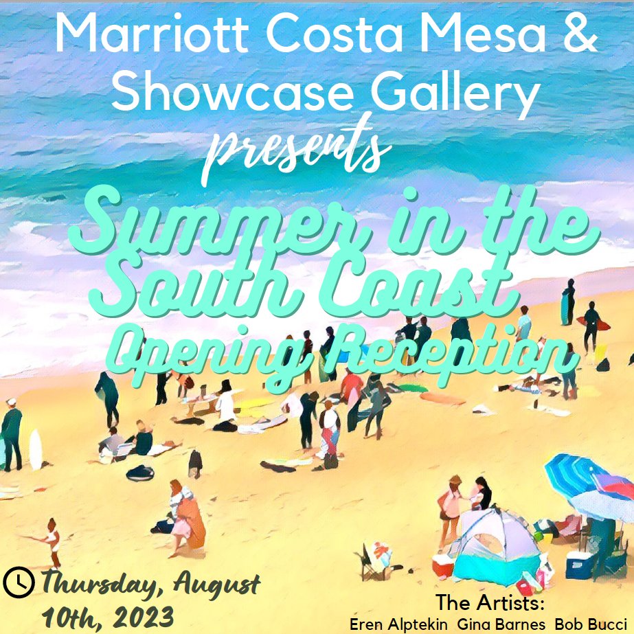 Join the Costa Mesa Marriott for their "Summer in the South Coast" Art Showcase on August 10! See the works of local artists right in the hotel from 5-7 p.m. 500 Anton Blvd.
