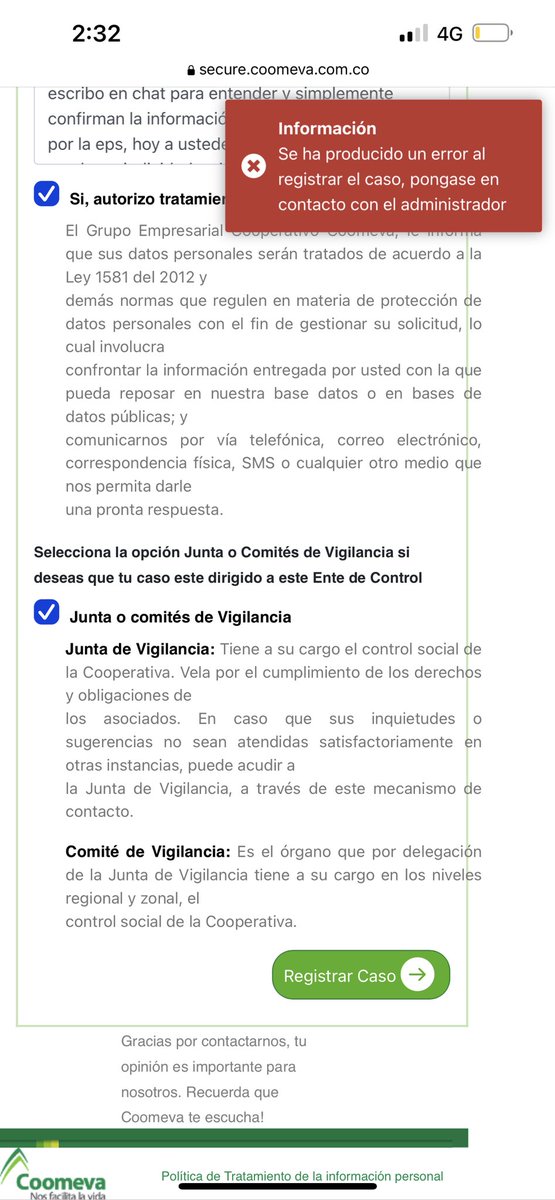AndreiitAgudelo's tweet photo. @Grupo_Coomeva El chat no te dan repuesta, te dan un link para que generes un caso y oh sorpresa! Que se ha producido un error.. descarados! https://t.co/iq3x1uIHjN