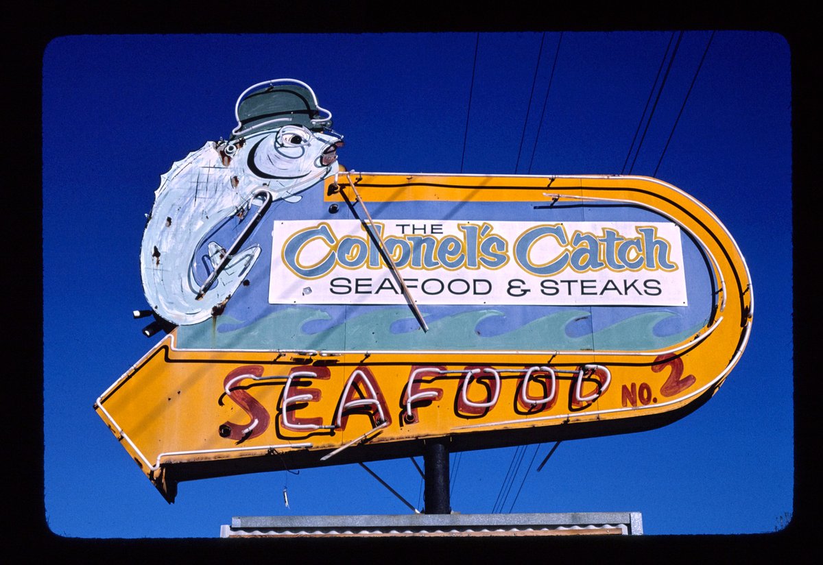 oldroadside's tweet image. colonel's catch sign, high point, north carolina, 1982