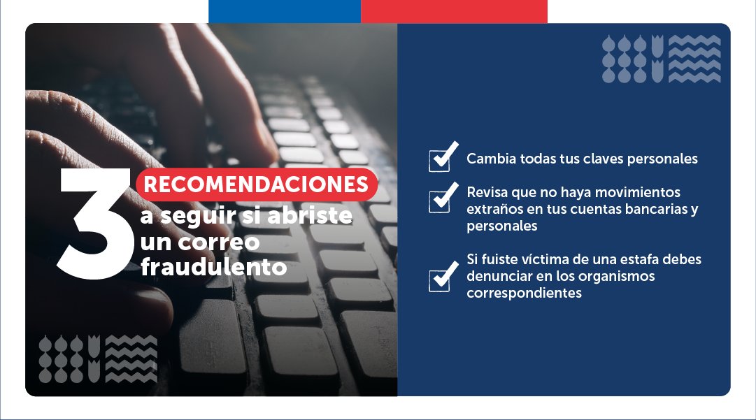 MTTAysen's tweet photo. 🔴 #AlertaMTT
Ante casos que denuncian correos fraudulentos hacemos un llamado a ser precavidos y evitar caer en estafas o el robo de nuestra información personal.
‼SIEMPRE verifica la información por canales oficiales y pon atención a links o correos de dudosa procedencia https://t.co/OAejL1kuah