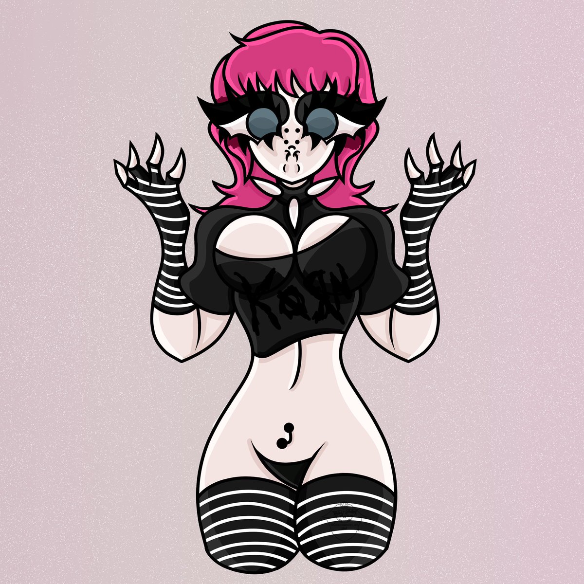 GalaxyqueenzzA's tweet photo. ~Monster Mash (2/50)
-
(Another lovely #attack for @nopeocalypse)
-
#artfight #artfighters #teamvamp #vampire #oc #fanart #shorthair #thighup #thighhighs #socks #stripes #korn #metal #music #band #black #spikes #choker #collar #piercings #booba #croptop #panties #bellybuttonring https://t.co/qprxSQtxsO