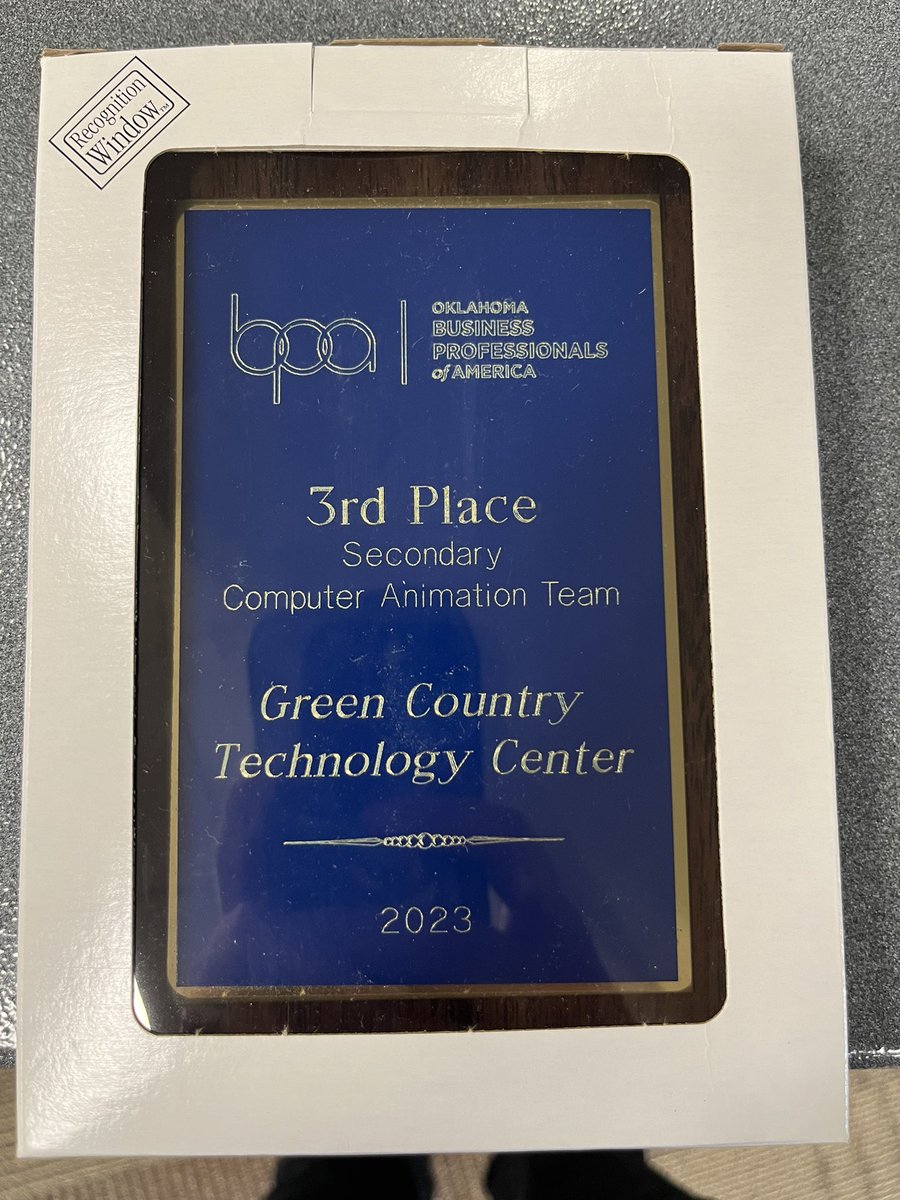 MMs_Gaming_Co's tweet photo. Received the 3rd place plague for BPA SLC 2022-2023 finally! In March, one of my computer animation teams placed at state!

#bpa #slc #careertech #edtech #animation #unity #okbpa #bpaslc https://t.co/P6vm8kI4Fn