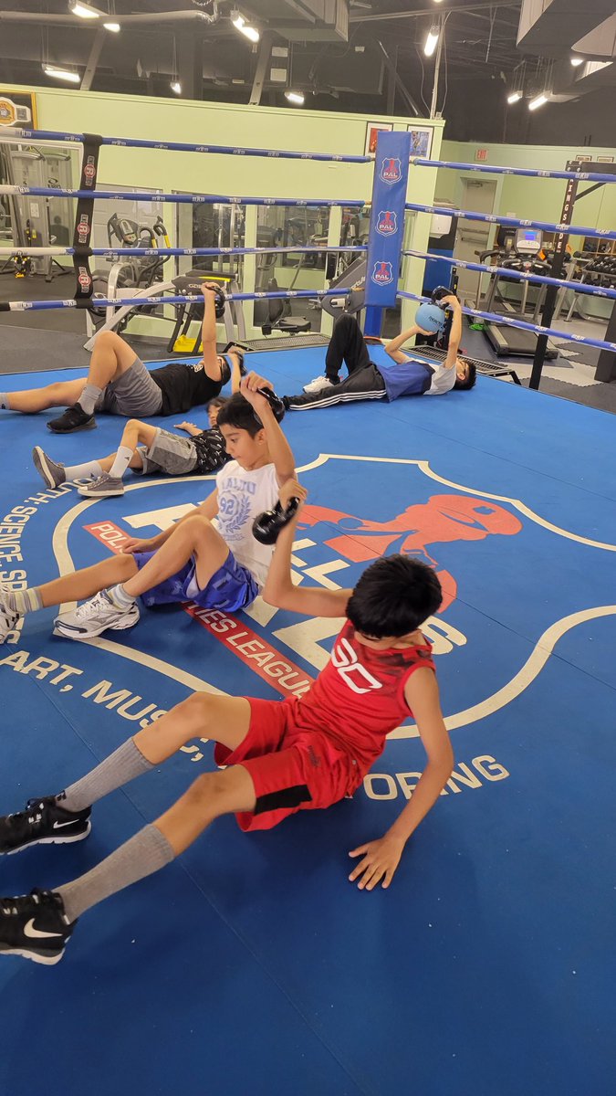 Working our core with international resident kids.