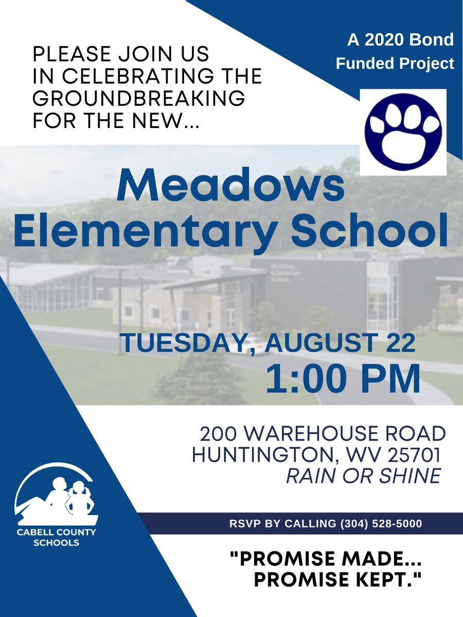 We are very excited to begin construction on the new school! All are invited!