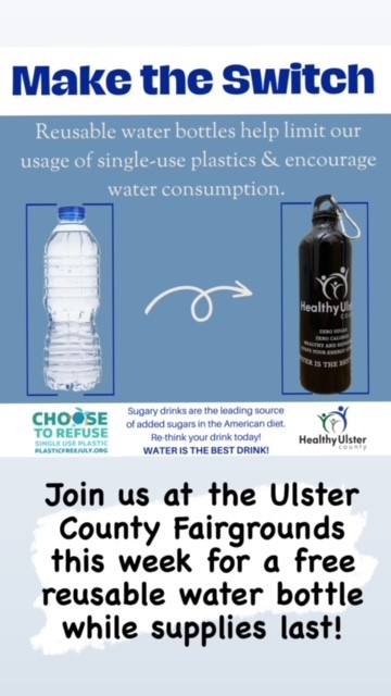 At the Ulster County Fairgrounds this past weekend, the @UlsterNY Health Department connected with their community and promoted sustainability by giving away free reusable water bottles! Together, let's stay hydrated and reduce plastic waste!