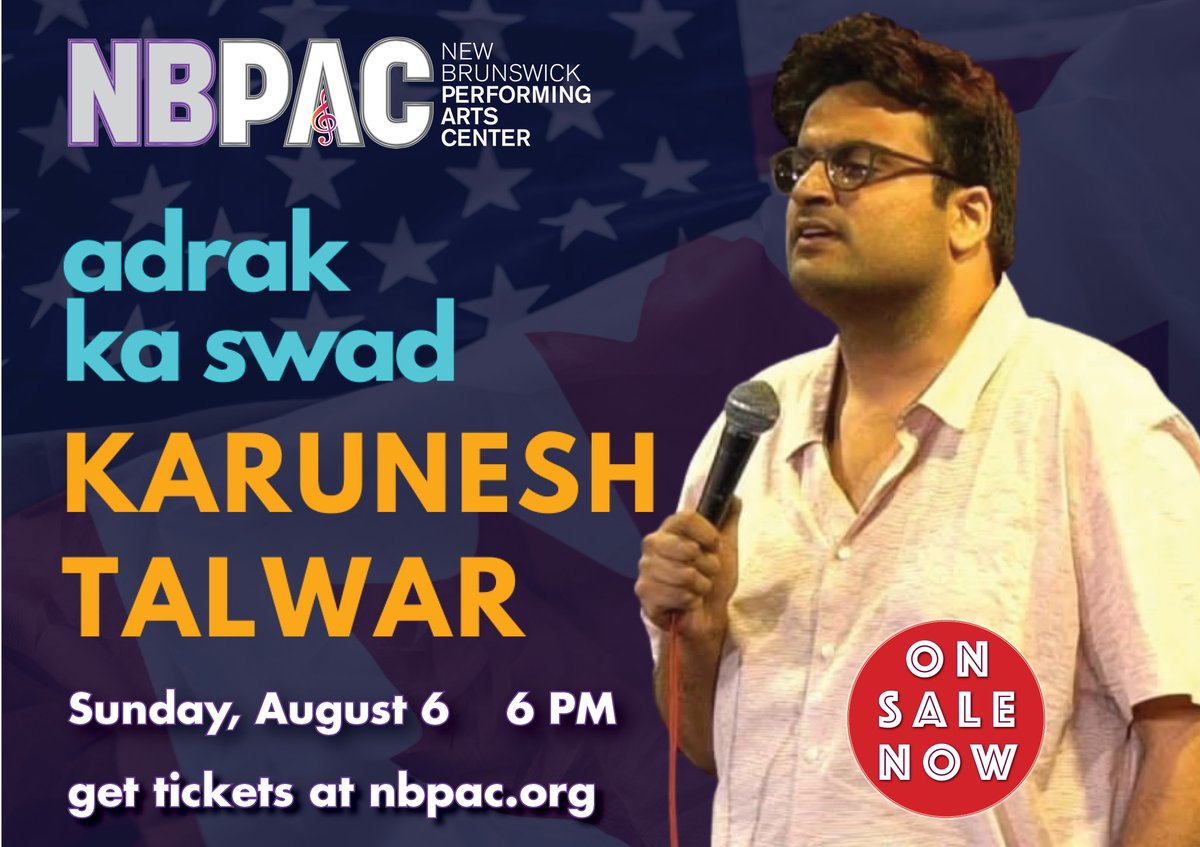 NewBrunswickPAC's tweet photo. An Evening of Comedy 😆 This Sunday at NBPAC - https://t.co/TIkGbdotGZ
#KaruneshTalwar
#NBPAC
#Orsted https://t.co/OB0vtBsgxl